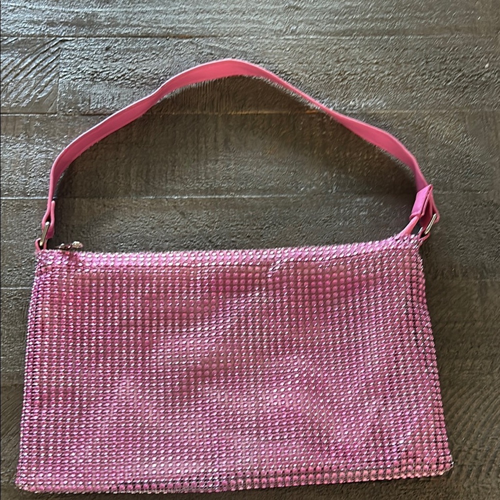 Pink Rhinestone Shoulder Bag